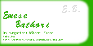 emese bathori business card