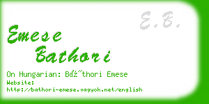 emese bathori business card